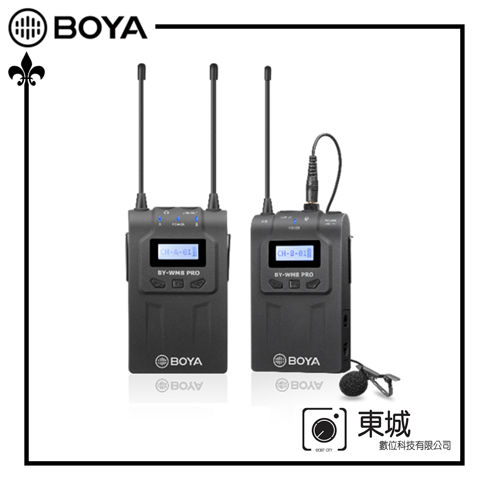 BOYA 博雅 BY-WM8 Pro-K1 一對一超高頻雙通道無線麥克風 東城代理商公司貨