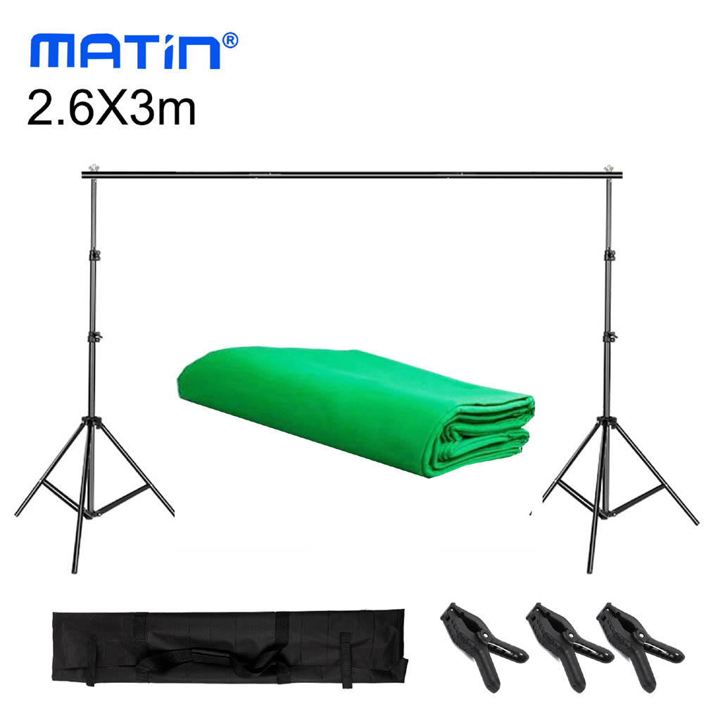 MATIN 2.6*3m背景架組送3個背景夾+綠色背景布