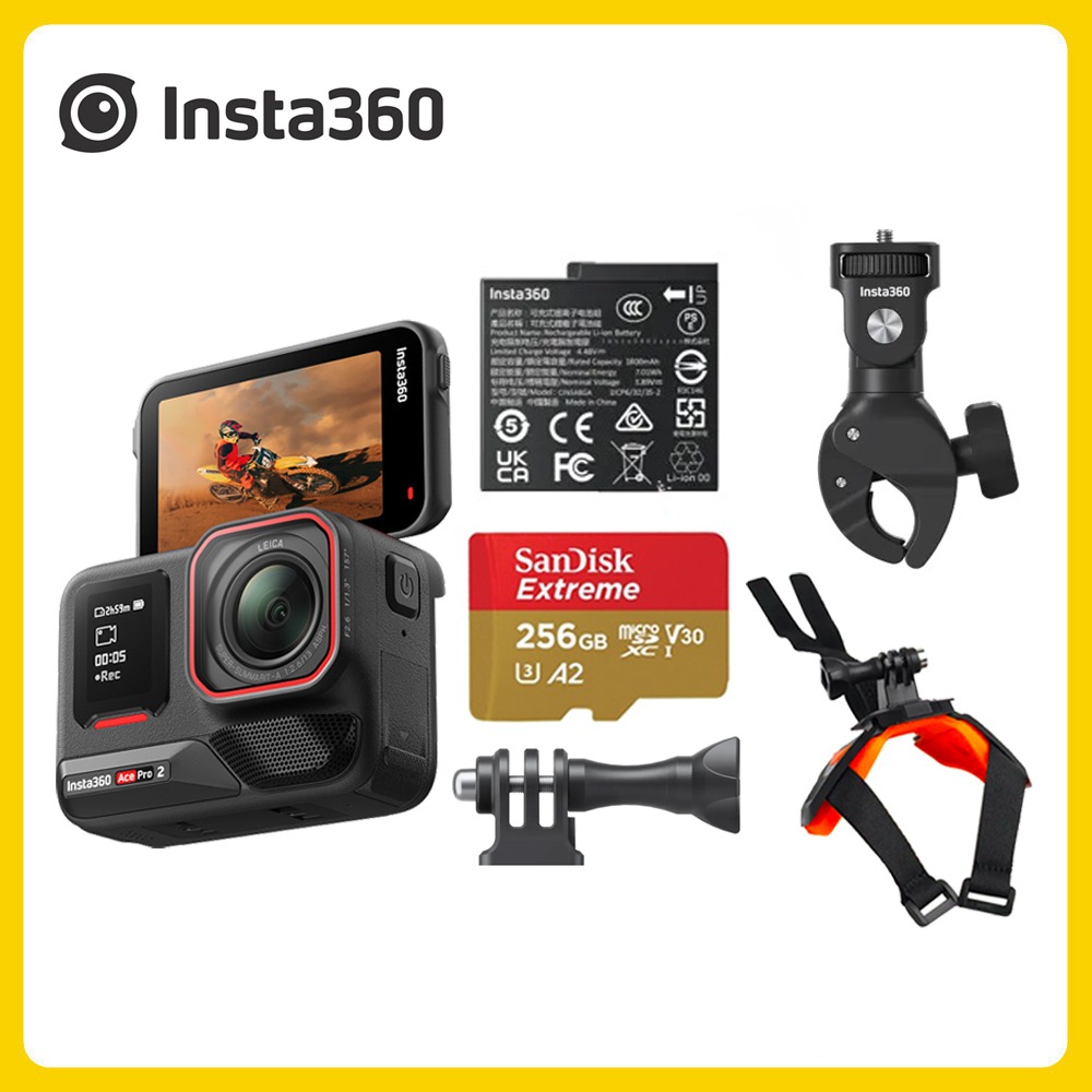 Insta360 Ace Pro 2 翻轉螢幕運動相機 單電版 機車套裝 (先創公司貨)