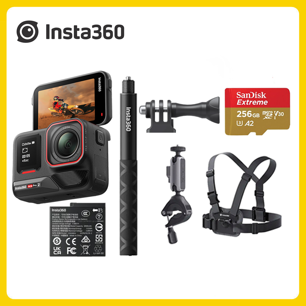 Insta360 Ace Pro 2 翻轉螢幕運動相機 單電版 騎行自拍棒套裝 (先創公司貨)