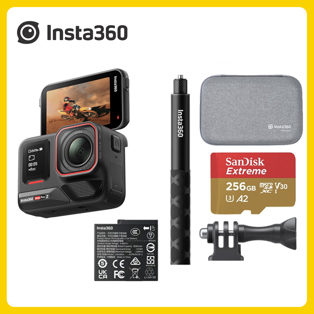 Insta360 Ace Pro 2 翻轉螢幕運動相機 單電版 人氣套裝收納組 (先創公司貨)