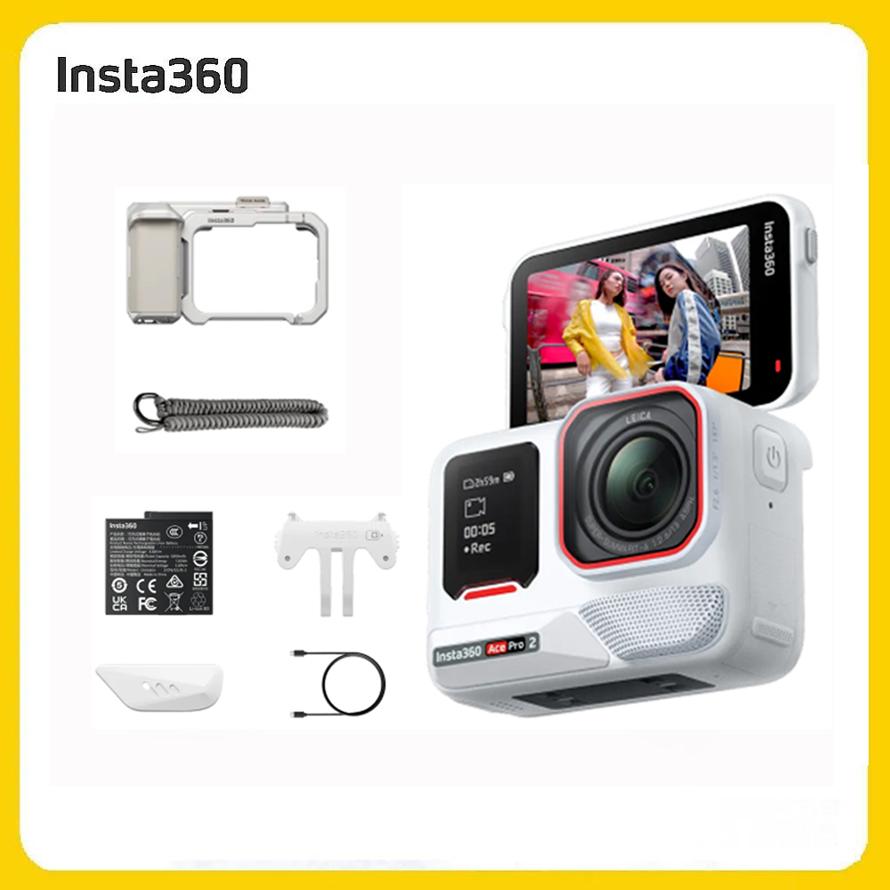 Insta360 Ace Pro 2 翻轉螢幕運動相機 雪山白 單電版街拍套裝 (先創公司貨)