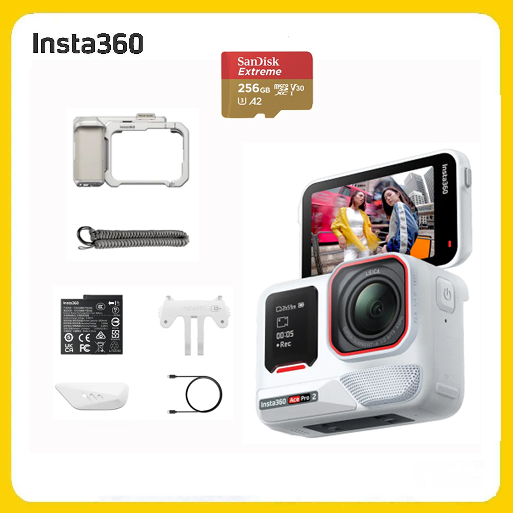 Insta360 Ace Pro 2 翻轉螢幕運動相機 雪山白 單電版街拍套裝 (先創公司貨)