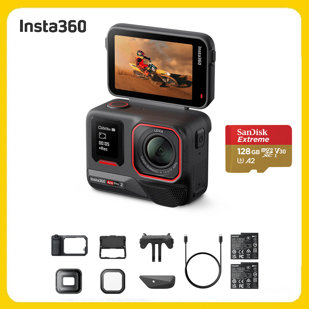 Insta360 Ace Pro 2 翻轉螢幕運動相機 128G 傳承套裝 (先創公司貨)