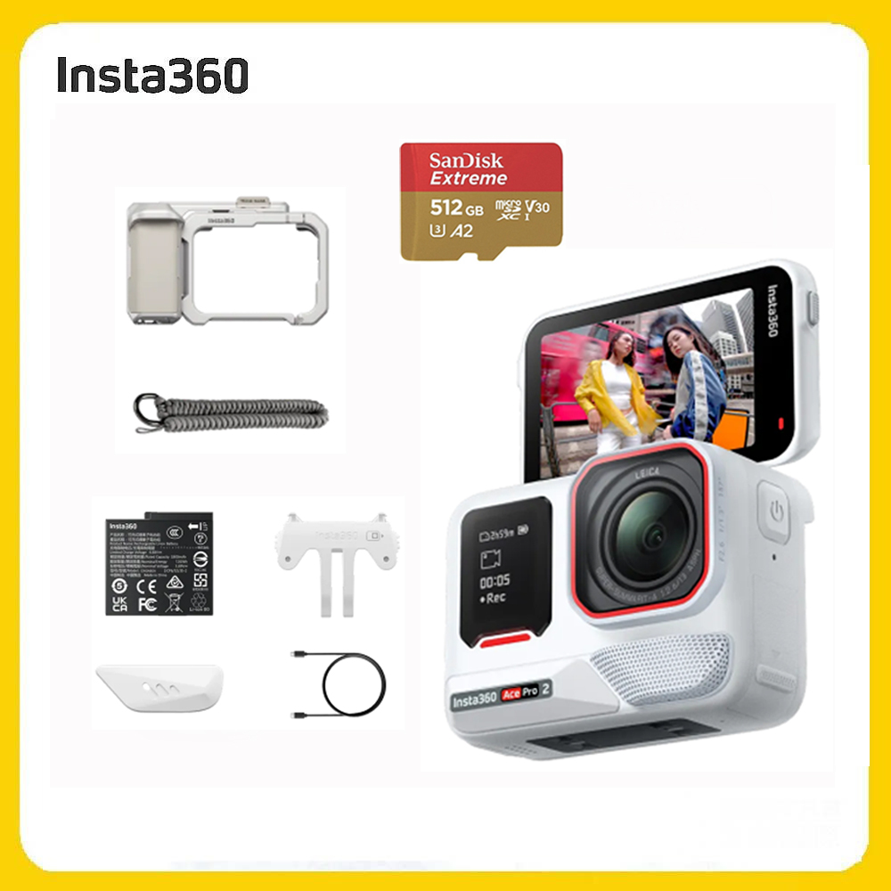 Insta360 Ace Pro 2 翻轉螢幕運動相機 雪山白 單電版街拍套裝 (先創公司貨)