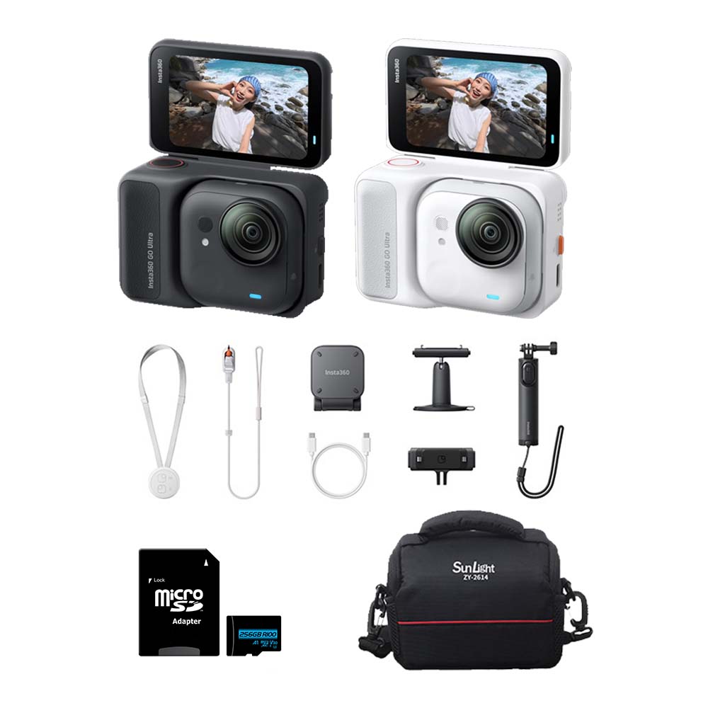 Insta360 GO Ultra 人氣套裝 / 創作者套裝 + 256G記憶卡 + 專業收納包 (公司貨)
