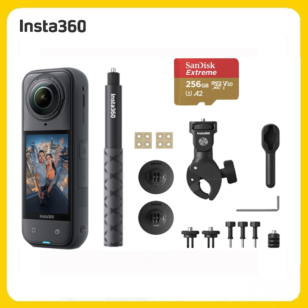 Insta360 X5 8K全景運動相機 標準版 摩托車自拍棒套裝組 (先創公司貨)