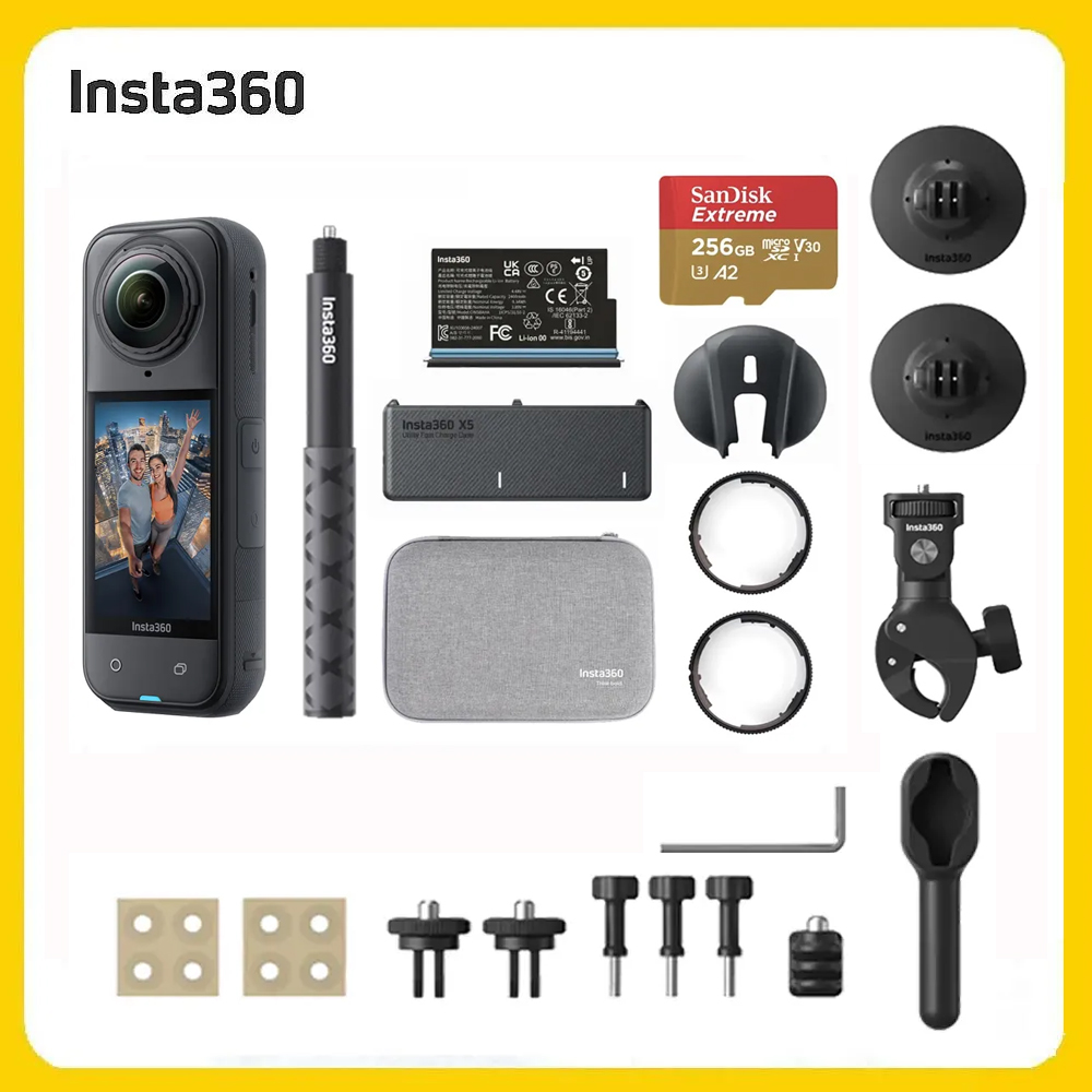 Insta360 X5 8K全景運動相機 萬能套裝 摩托車配件套餐組 (先創公司貨)