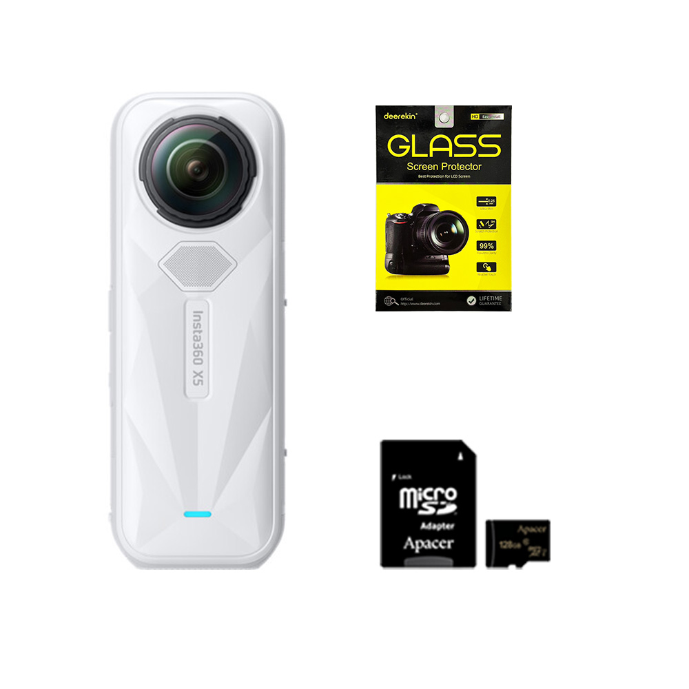 Insta360 X5 8K全景運動相機 標準套裝 皓月白限量版 超值組 (公司貨)