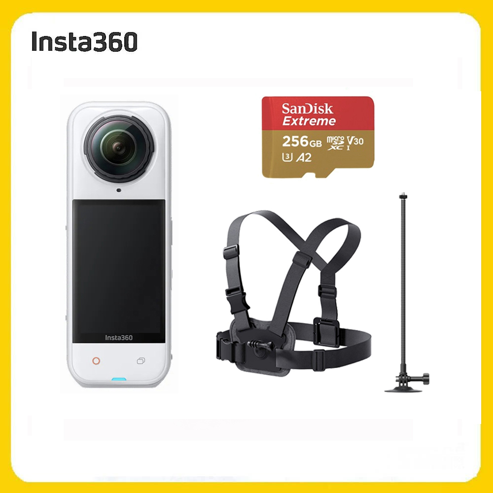 Insta360 X5 8K全景運動相機 標準版 滑雪套裝組-皓月白(先創公司貨)