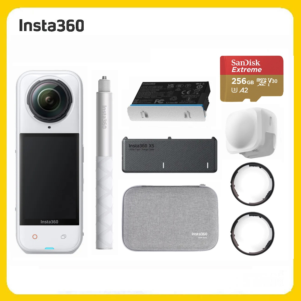 Insta360 X5 8K全景運動相機 萬能套裝 皓月白 (先創公司貨)