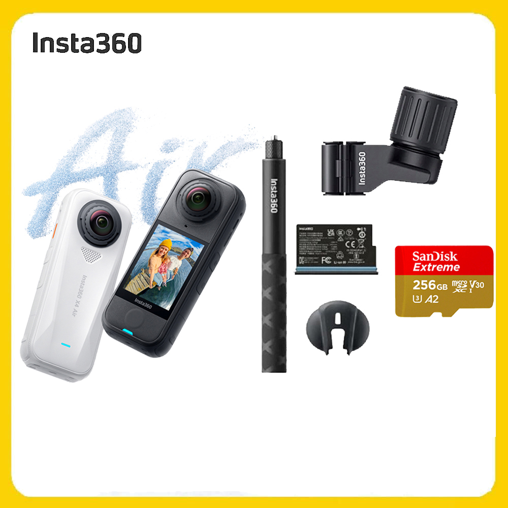 Insta360 X4 Air 8K全景運動相機 256G入門套裝-滑雪杆支架 (先創公司貨)