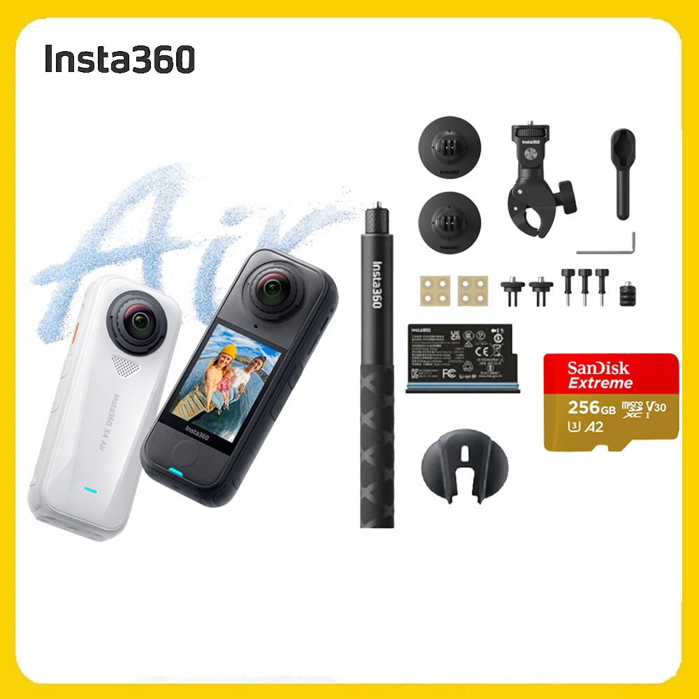 Insta360 X4 Air 8K全景運動相機 256G入門套裝-摩托車配件套餐組 (先創公司貨)