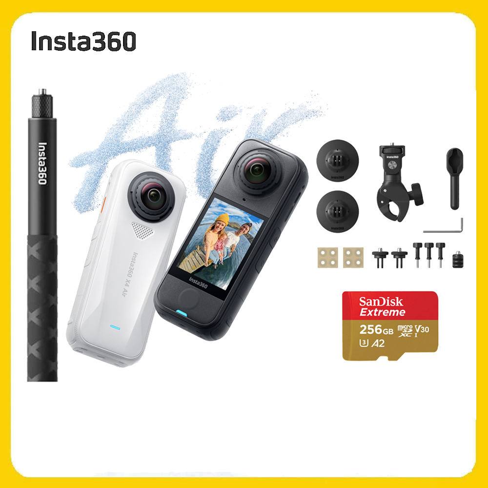 Insta360 X4 Air 8K全景運動相機 256G標準套裝-摩托車自拍棒組 (先創公司貨)