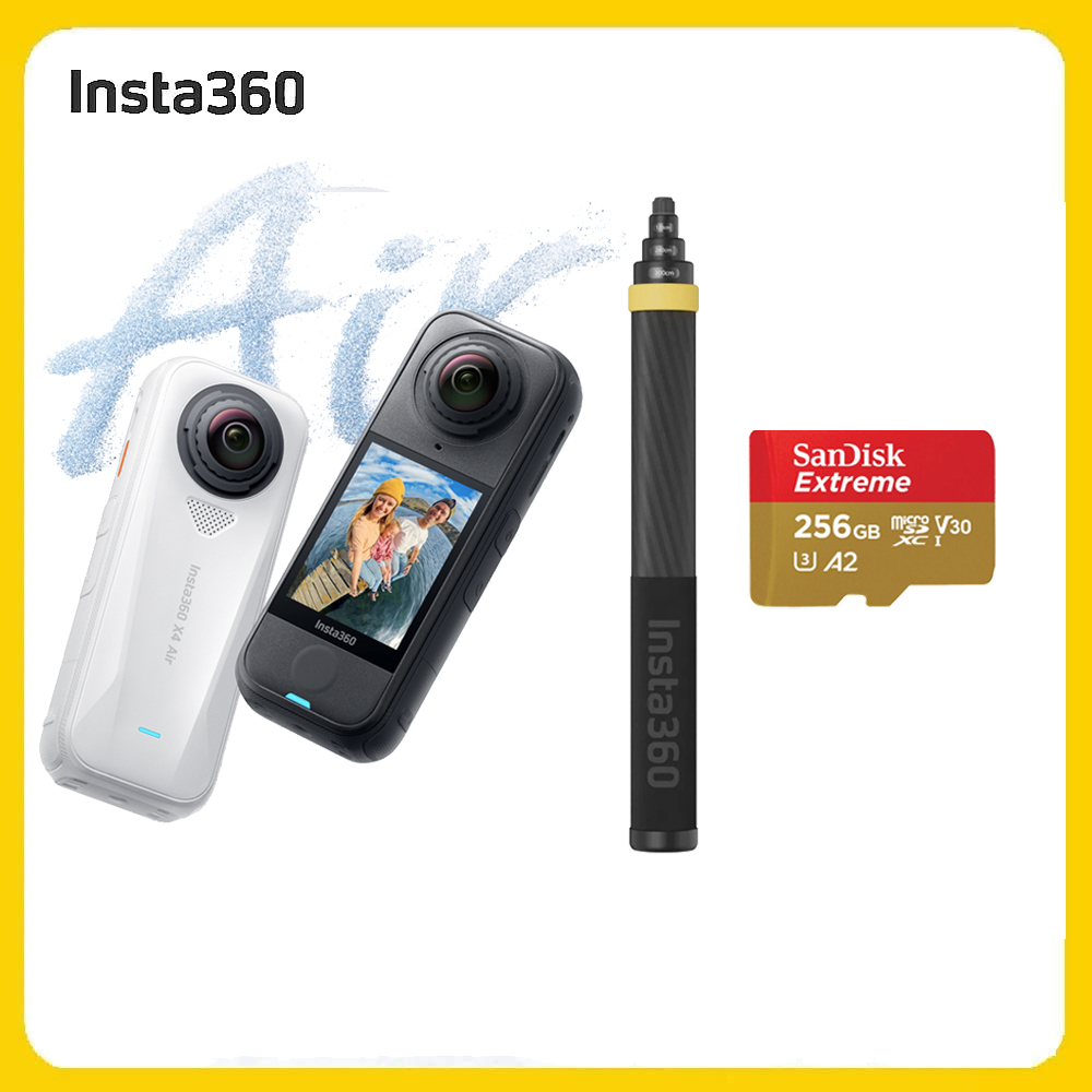 Insta360 X4 Air 8K全景運動相機 256G標準套裝-3米超長自拍棒組 (先創公司貨)