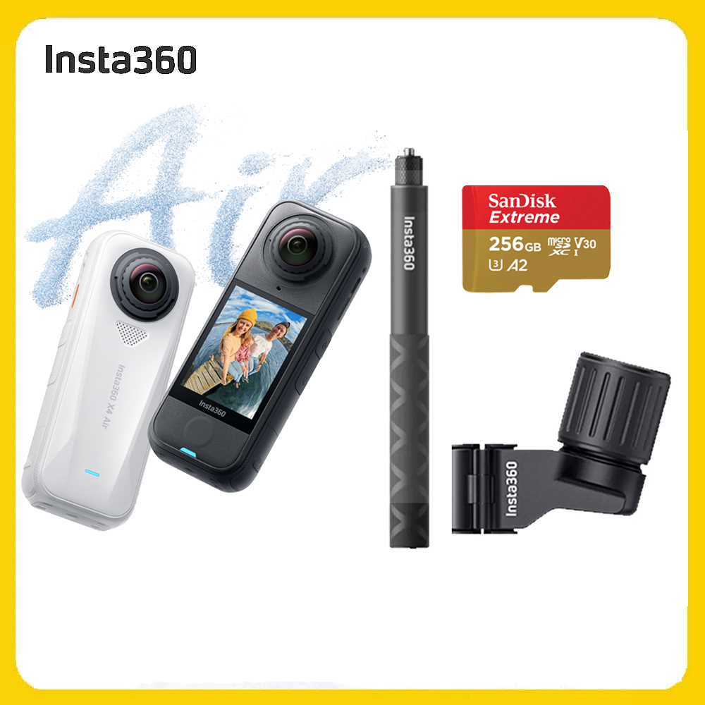 Insta360 X4 Air 8K全景運動相機 256G標準套裝-滑雪杆自拍棒組 (先創公司貨)