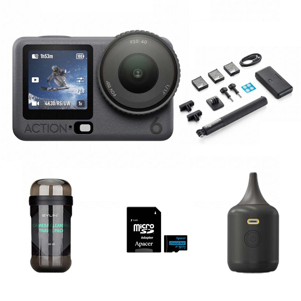 DJI 大疆 Osmo Action 6 暢拍套裝+256G記憶卡+電動氣吹+清潔套裝 (公司貨)