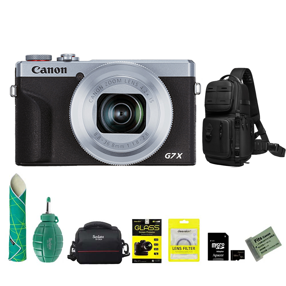 Canon 佳能 PowerShot G7X Mark III 數位相機 銀色 G7XM3 超值組 (公司貨)