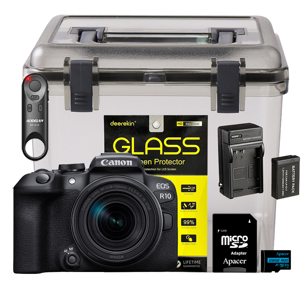 Canon EOS R10 RF-S 18-150mm + 鋼化貼 + 防潮盒 + 128G記憶卡 + 副廠電池 (公司貨)