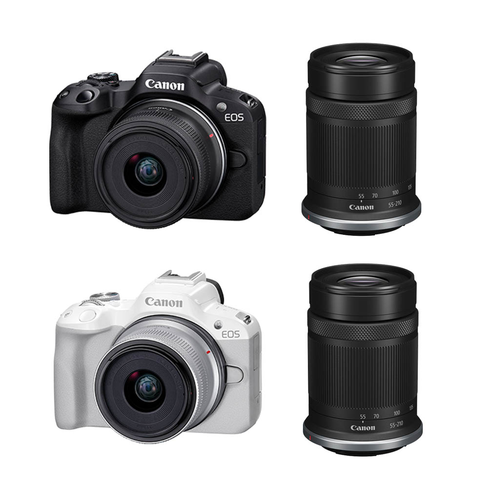 Canon EOS R50+RF-S18-45mm F4.5-6.3 IS STM+RF-S55-210mm F5-7.1 IS STM 雙鏡組 公司貨