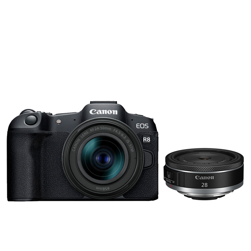 Canon EOS R8 + RF 24-50mm F4.5-6.3 IS STM + RF 28mm F2.8 STM (公司貨)