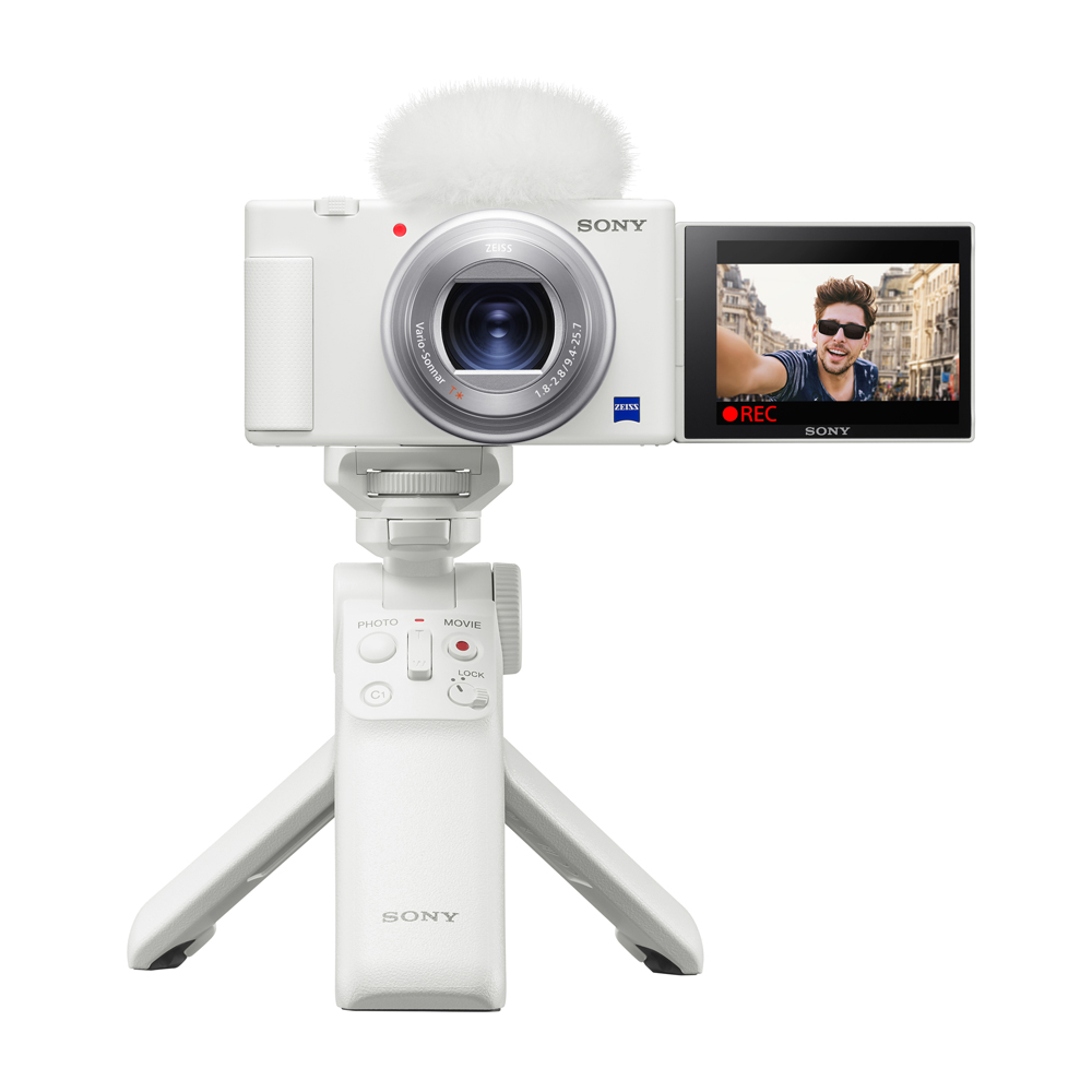 SONY Digital Camera ZV-1 輕影音手持握把組合 晨曦白 公司貨