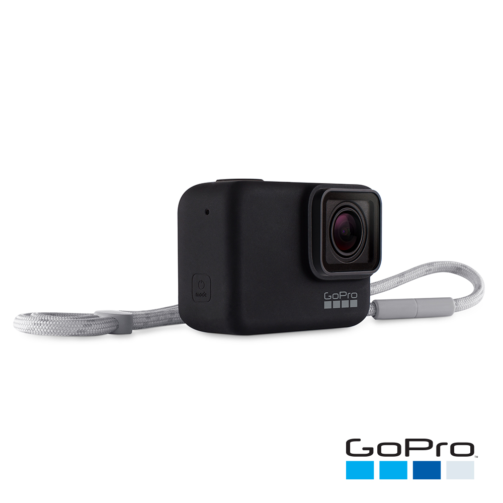 【福利品】GoPro HERO5/6/7 Black專用矽膠護套+繫繩(黑)-ACSST-001(公司貨)