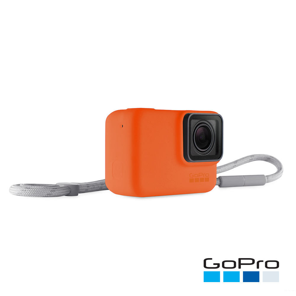 【福利品】GoPro HERO5/6/7 Black專用矽膠護套+繫繩(橘)-ACSST-007(公司貨)