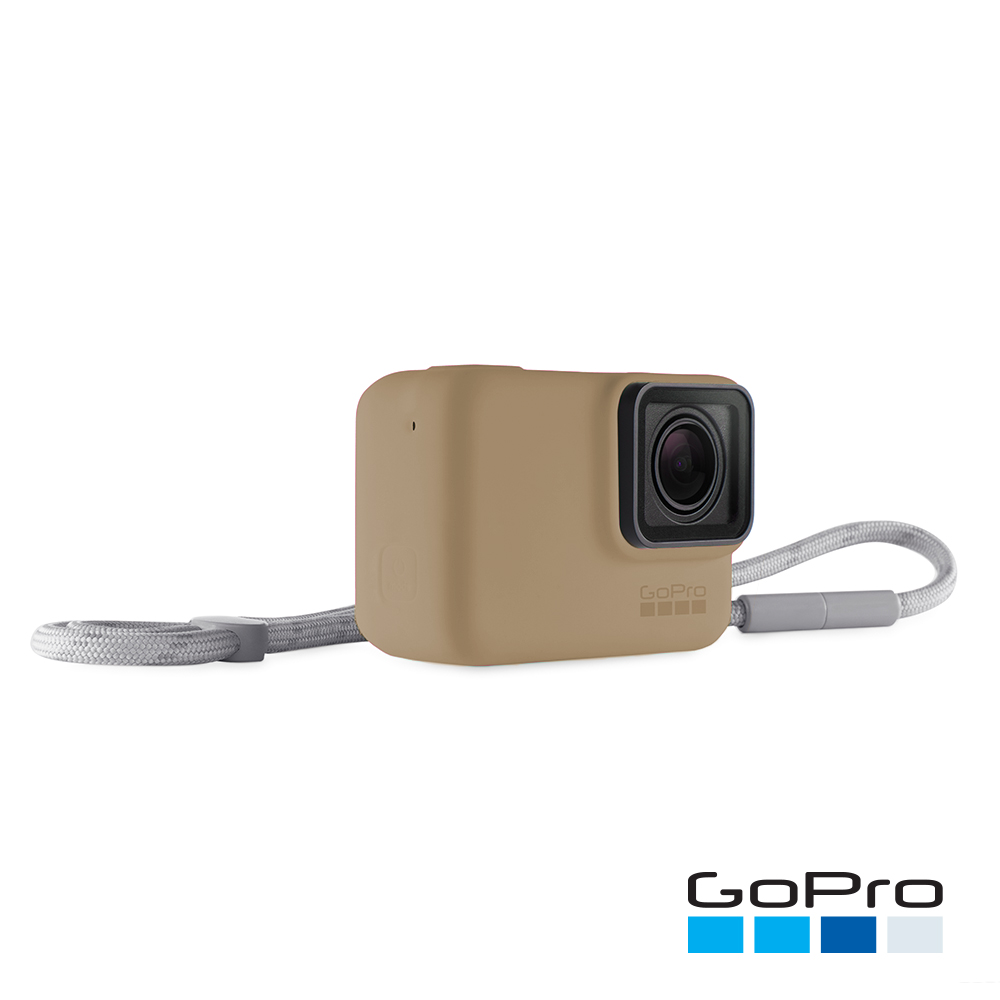 【福利品】GoPro HERO5/6/7 Black專用矽膠護套+繫繩(棕)-ACSST-010(公司貨)
