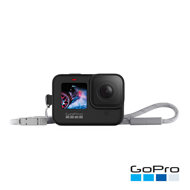 GoPro-HERO9 Black專用矽膠護套+繫繩-黑色ADSST-001(公司貨)
