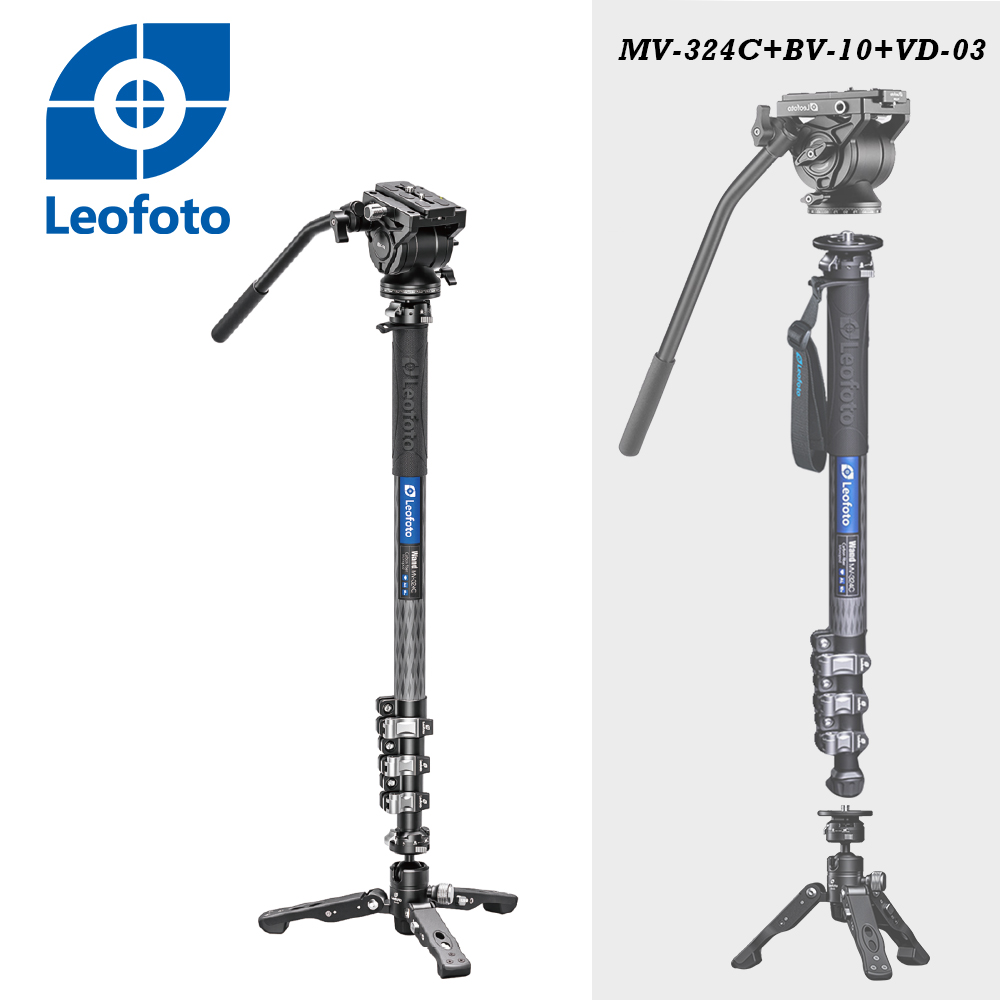 Leofoto徠圖 MV-324C+BV-10+VD-03魔杖系列碳纖維單腳架+油壓雲台