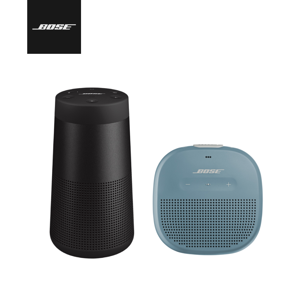 Bose SoundLink Revolve 藍牙揚聲器 II(黑)+SoundLink Micro 藍牙揚聲器(藍)促銷組合