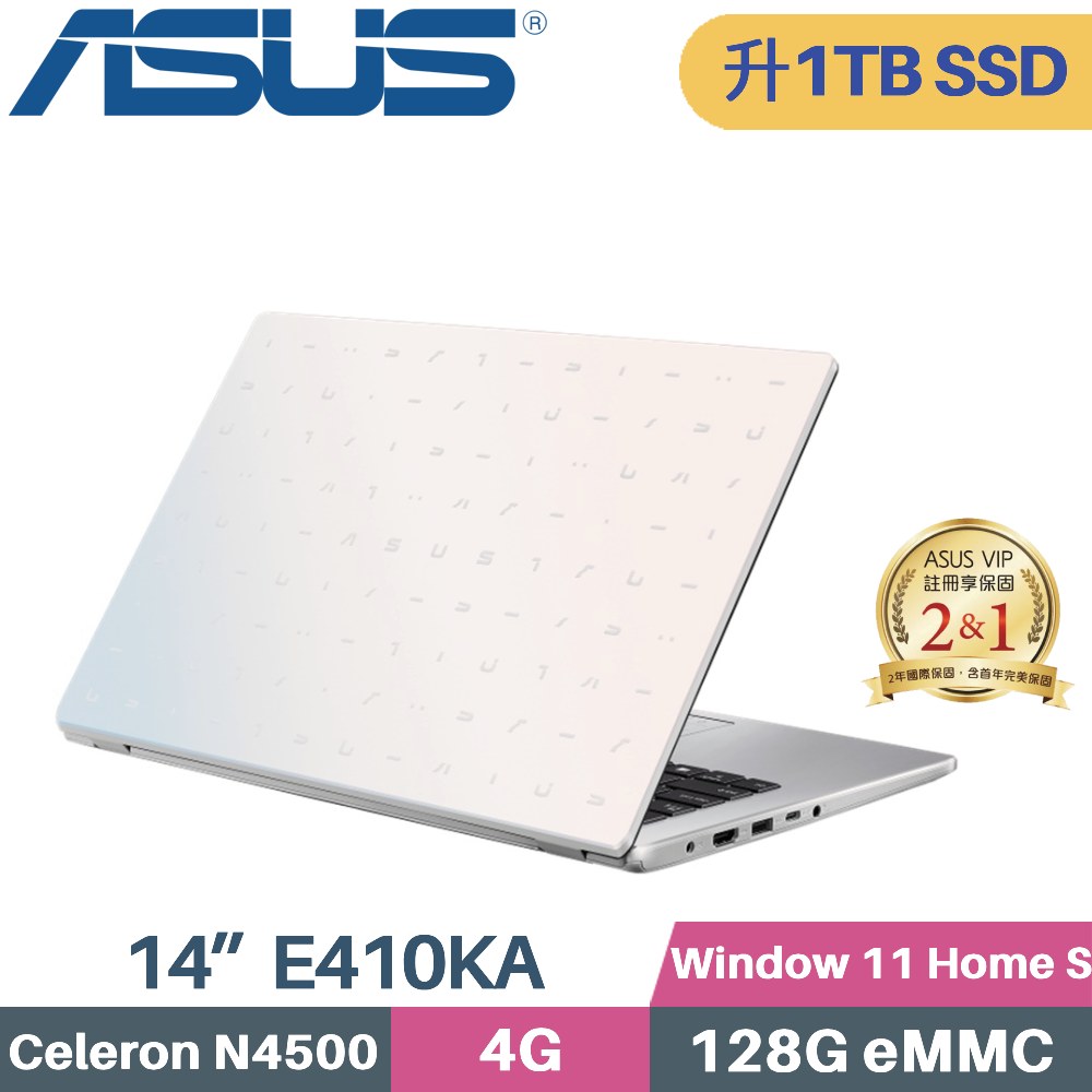 ASUS Vivobook Go 14 E410KA-0051WN4500 白 (Celeron N4500/4G/1TB SSD/Win11 S/FHD/14)特仕