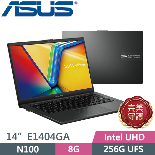 ASUS 華碩 Vivobook Go 14 E1404GA-0121KN100 混成黑(N100/8G/256G UFS/14吋FHD/W11)效能筆電