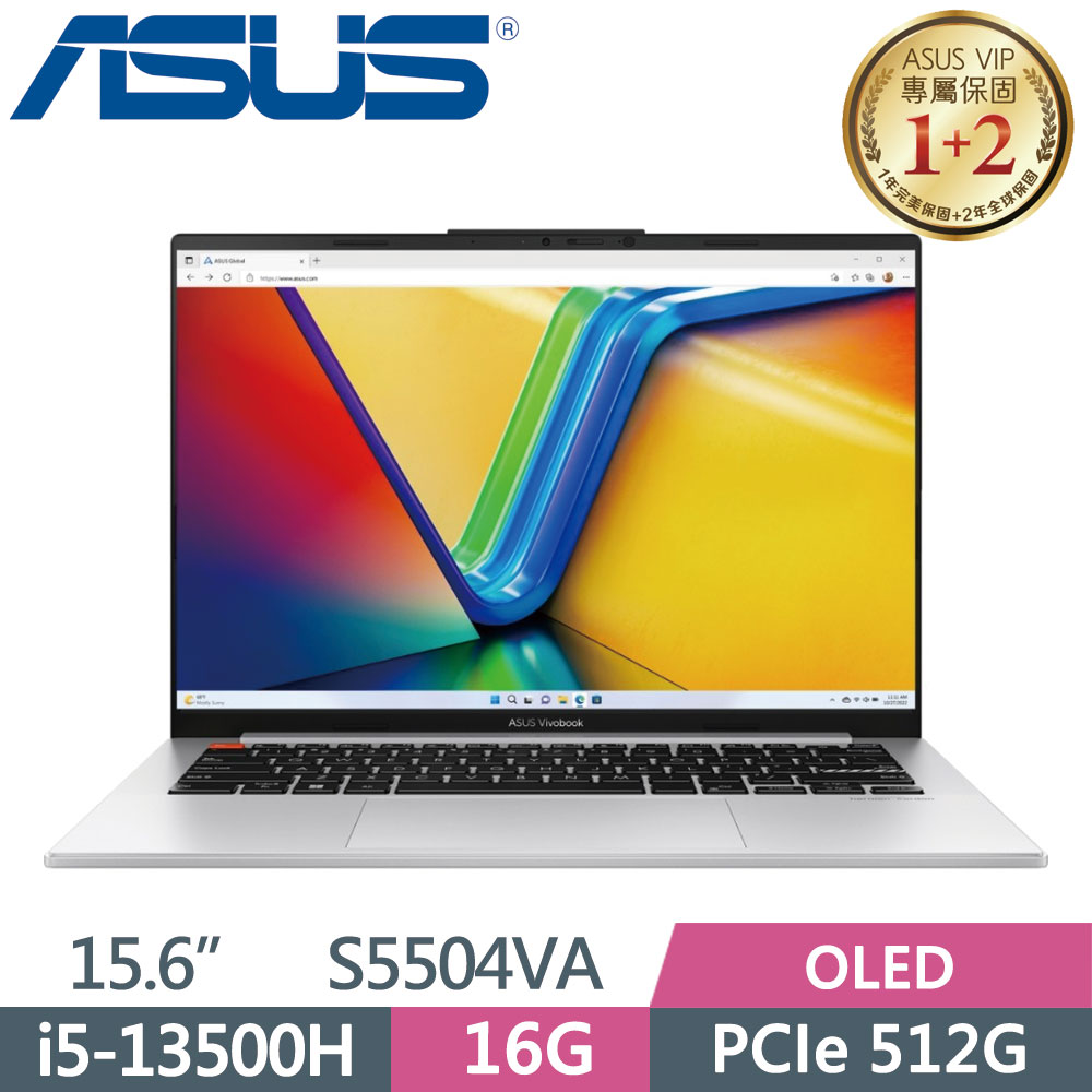 ASUS Vivobook S15 S5504VA-0152S13500H 酷玩銀(i5-13500H/16G/512G SSD/W11/2.8K/OLED/EVO/15.6)