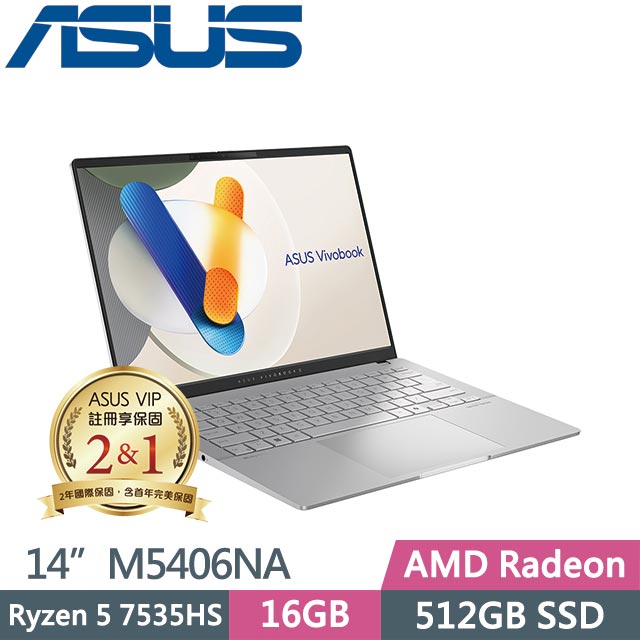 ASUS 華碩 Vivobook S14 OLED M5406NA-0038S7535HS (R5-7535HS/16G/512GB SSD/Win11/14吋) 筆電