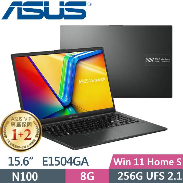 ASUS Vivobook Go 15 E1504GA-0081KN100 混成黑(Processor N100/8G/256G/15.6 FHD/W11S)