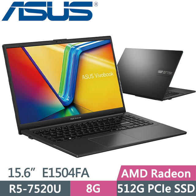 ASUS Vivobook Go 15 OLED E1504FA-0041K7520U 混成黑(AMD R5-7520U/8G/512G/15.6)