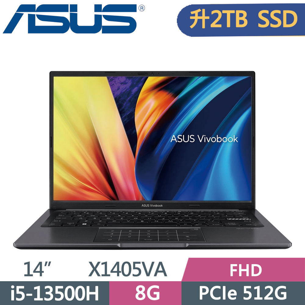 ASUS VivoBook 14 X1405VA-0041K13500H 搖滾黑(i5-13500H/8G/2TB SSD/W11/FHD/14)特仕