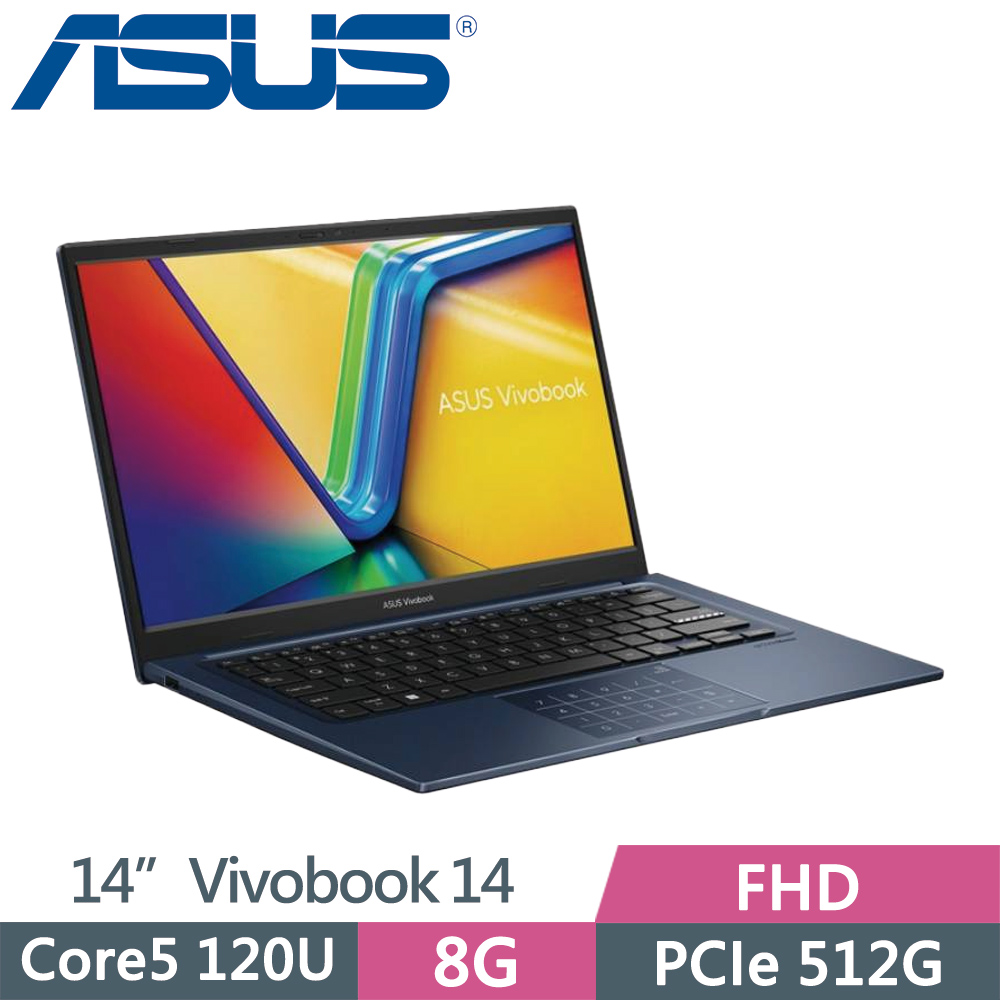 ASUS 華碩 VivoBook 14 X1404VA-0111B120U 藍 (Core5-120U/8G/512G SSD/FHD/14/W11)