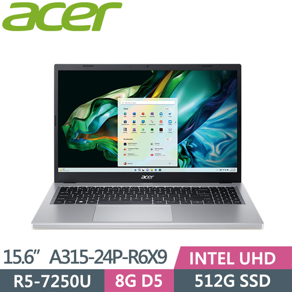 ACER A315-24P-R6X9 灰(R5-7520U/8G D5/512G SSD/W11/FHD/15.6)