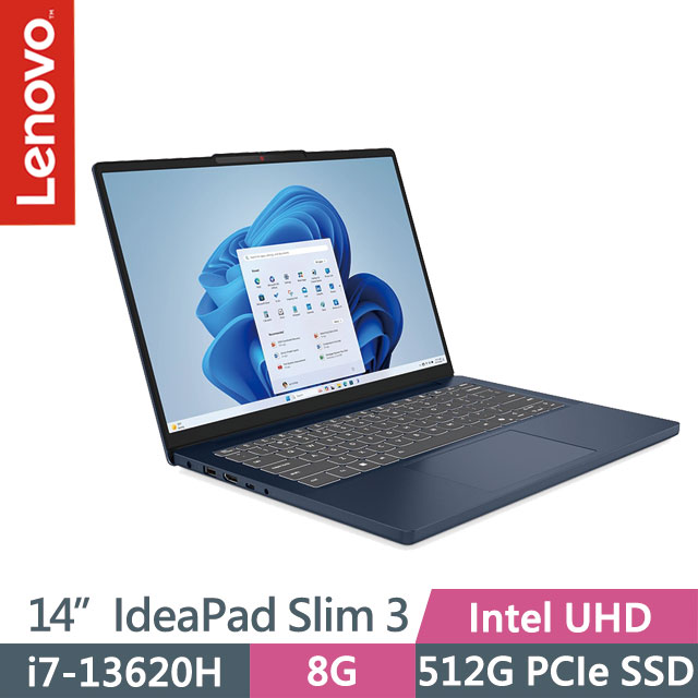 LENOVO 聯想 IdeaPad Slim 3 83K0004NTW 宇宙藍(i7-13620H/8G/512G SSD/14吋WUXGA/W11)效能筆電
