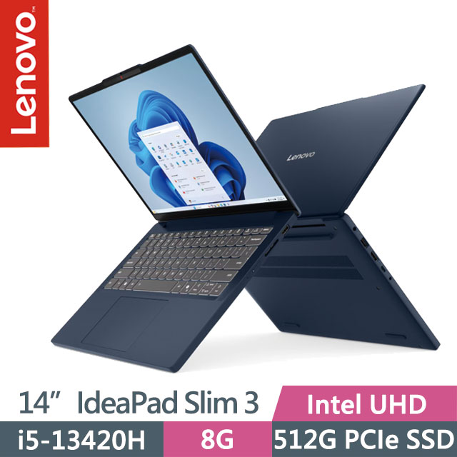 LENOVO 聯想 IdeaPad Slim 3 83K000AGTW 宇宙藍(i5-13420H/8G/512G SSD/14吋WUXGA/W11)效能筆電