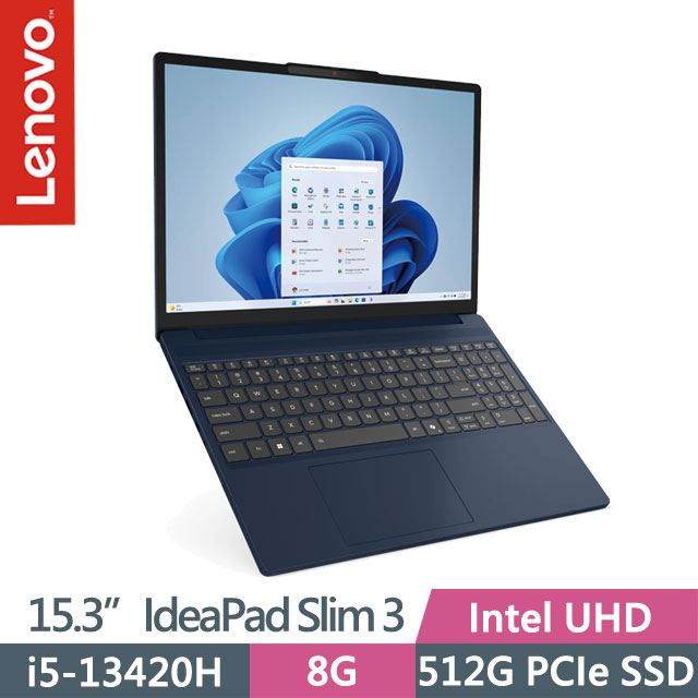 LENOVO 聯想 IdeaPad Slim 3 83K100PQTW 宇宙藍(i5-13420H/8G/512G SSD/15.3吋WUXGA/W11)效能筆電