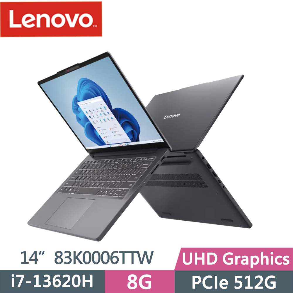 LENOVO 聯想 IdeaPad Slim 3i 14IRH10-83K0006TTW 灰(i7-13620H/8G/512G SSD/W11/14)