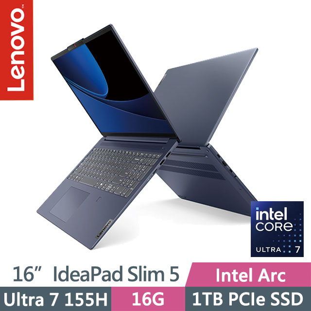Lenovo IdeaPad Slim 5 83DC008MTW 藍(Ultra 7 155H/16G/1TB/16吋WUXGA/W11)AI輕薄筆電