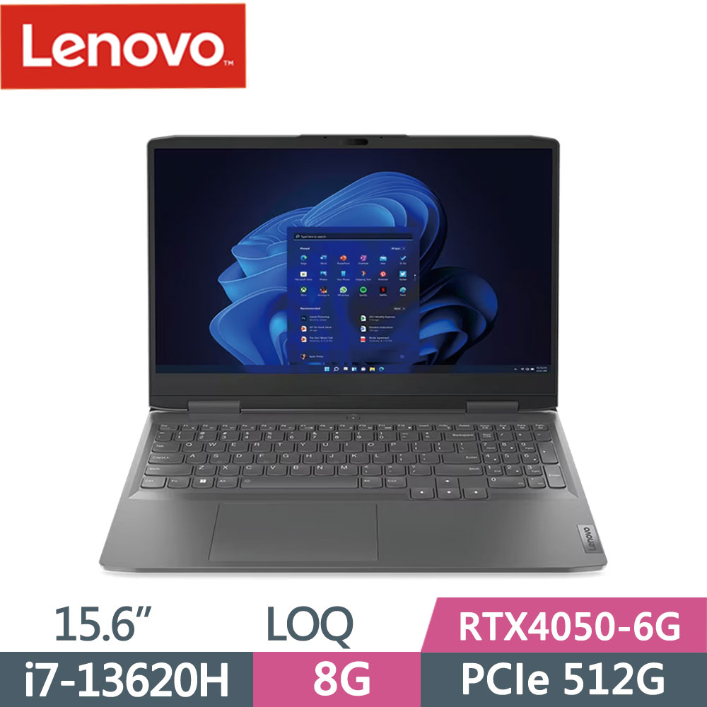 Lenovo LOQ 15IRH8 82XV008CTW 暴風灰(i7-13620H/8G/512G SSD/RTX4050/W11/FHD/15.6)