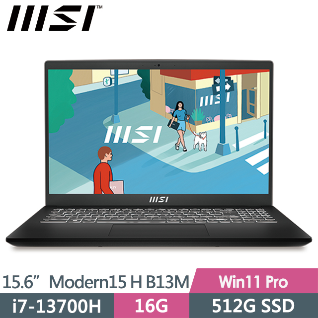 msi Modern 15 H B13M-002TW(i7-13700H/16G/512G SSD/15.6FHD/Win11Pro)商務筆電