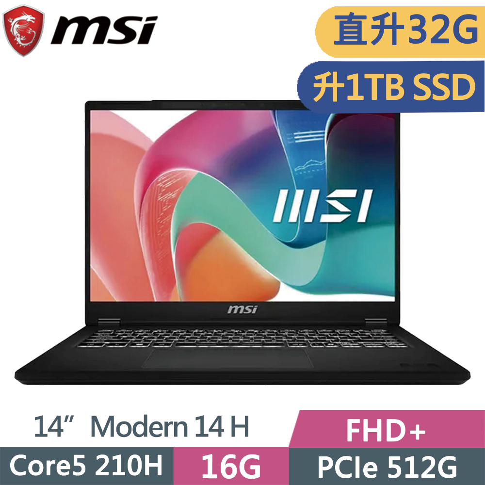 MSI 微星 Modern 14 H D2RMG-428TW (Core 5 210H/16G+16G/1TB SSD/W11/FHD+/14)特仕