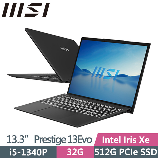 MSI Prestige 13Evo A13M-259TW 灰(i5-1340P/32G/512G SSD/13.3吋FHD+/W11)輕薄商務筆電